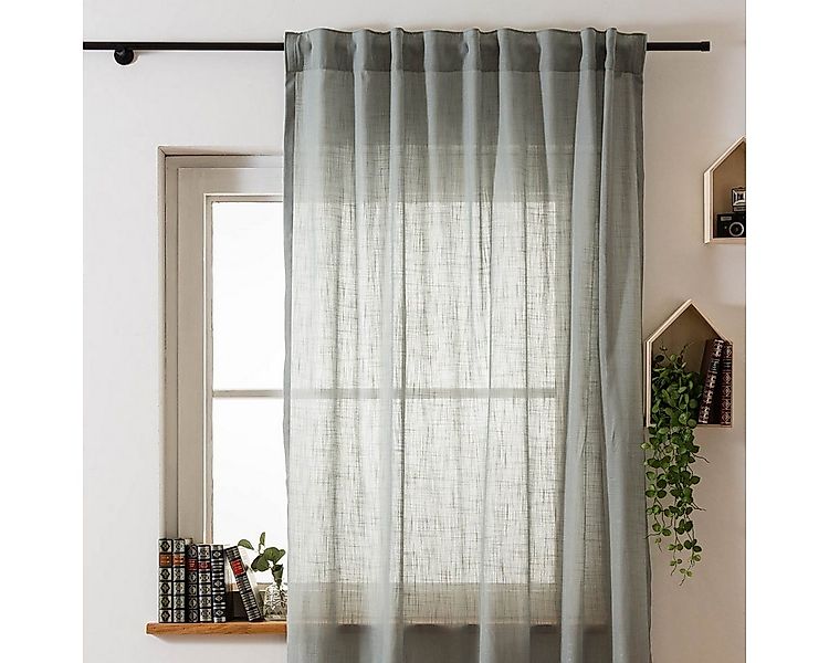 SCHÖNER LEBEN. Vorhang Gardine mit Smok-Schlaufenband Leinenstruktur salbei günstig online kaufen