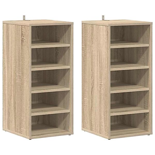 vidaXL Schuhschränke 2 Stk Sonoma-Eiche 31,5x35x70 cm Holzwerkstoff 808988 günstig online kaufen