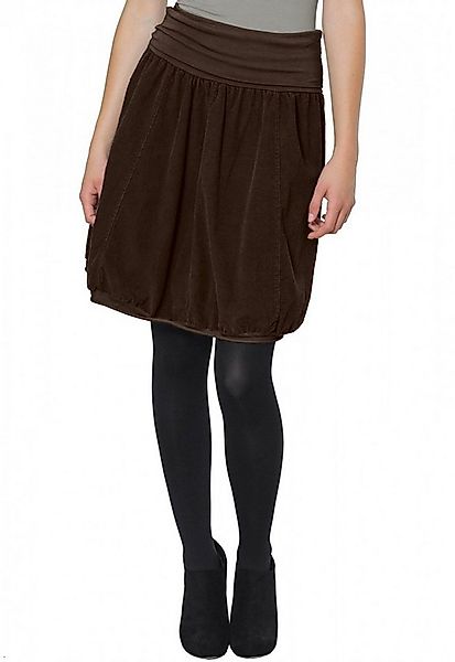 Caspar Faltenrock RO004 Damen Cord Rock knielang mit hohem elastischem Bund günstig online kaufen