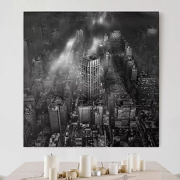 Leinwandbild New York - Quadrat Sonnenlicht über New York City günstig online kaufen