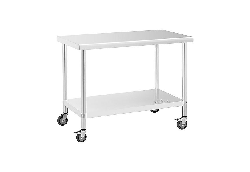 Royal Catering Arbeitstisch 60 x 120 cm Rollbarer Edelstahltisch Gastrotisc günstig online kaufen
