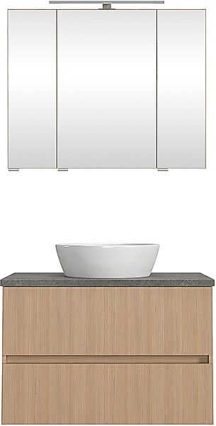 welltime Badmöbel-Set »Eixo«, 80 cm breit, Badmöbel mit LED-Beleuchtung günstig online kaufen