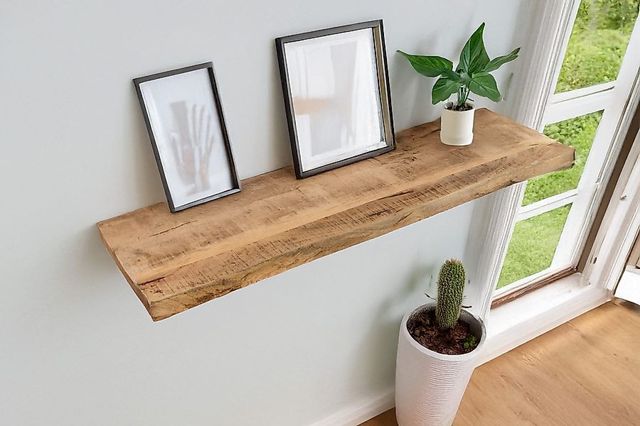 SAM® Wandregal Amara, massives Mangoholz, Baumkante, günstig online kaufen