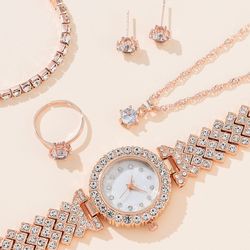 OKWISH Quarzuhr 5er Damen Schmuck Set günstig online kaufen