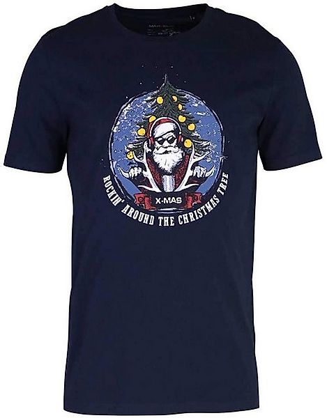 MARVELIS T-Shirt T-Shirt - Casual Fit - Print - Dunkelblau gedrucktes Weihn günstig online kaufen