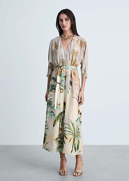 Wickelkleid mit Tropical Print günstig online kaufen