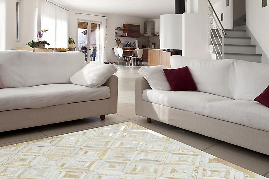 calo-deluxe Fellteppich "Scarllet 410" rechteckig 8 mm Höhe echtes Rinderfe günstig online kaufen