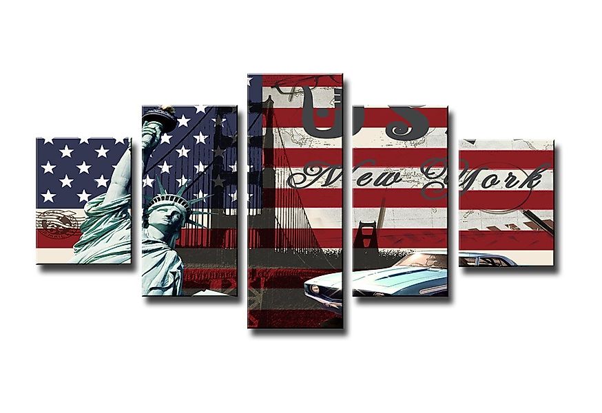 Visario Bild 5 er Set auf Leinwand, sofort aufhängbar, gerahmt, 160 x 80 cm günstig online kaufen