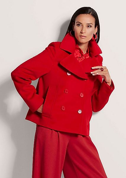 MADELEINE Outdoorjacke Elegante Caban-Jacke mit Taschen Wolljacke Zweireihi günstig online kaufen