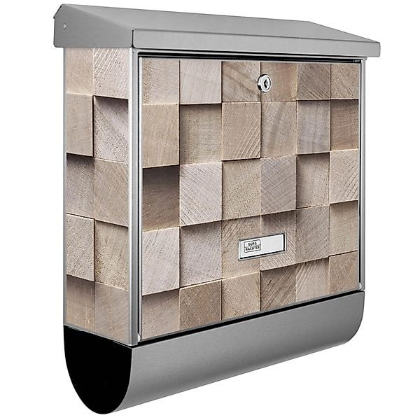 Banjado Briefkasten Edelstahl 38x39x12cm Mit Zeitungsfach Inkl. Montagemate günstig online kaufen