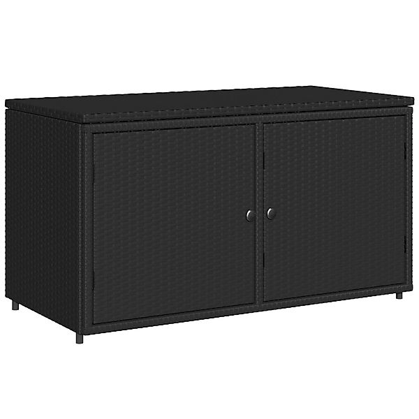 vidaXL Gartenbox, Gartenschrank Schwarz 110x55x60,5 cm Poly Rattan günstig online kaufen