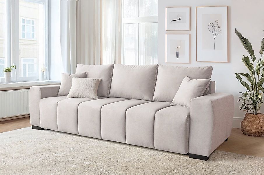 Home affaire Schlafsofa "Bello" mit Bettfunktion, Bettkasten, Frei im Raum günstig online kaufen