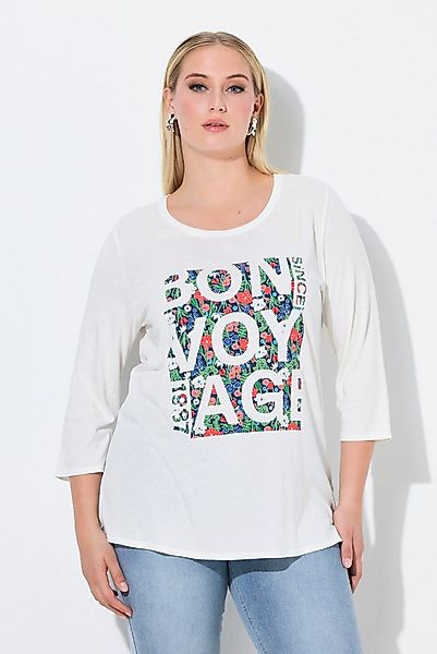 Ulla Popken T-Shirt Shirt Bon Voyage Classic Rundhals 3/4-Arm günstig online kaufen