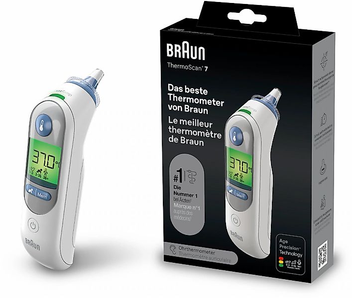 Braun Ohr-Fieberthermometer "ThermoScan 7 Ohrthermometer mit Age Precision günstig online kaufen