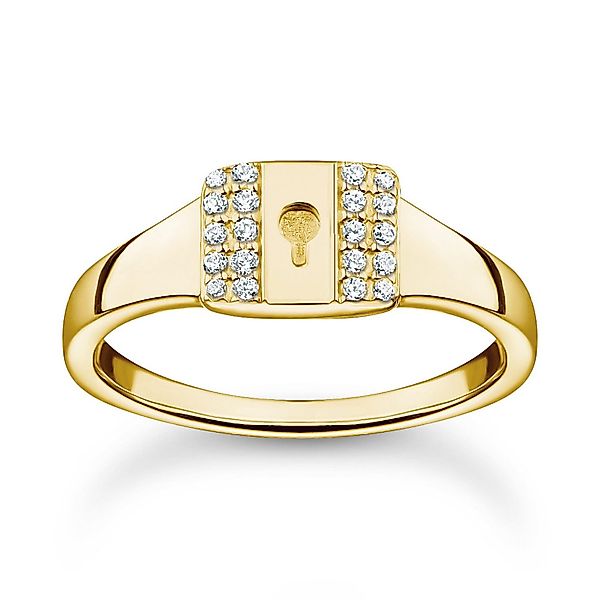 THOMAS SABO Silberring für Schloss Goldfarben günstig online kaufen