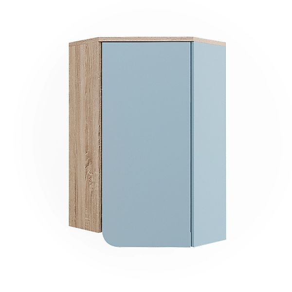 Vicco Badschrank Karen Blau-Grau 50 x 75 cm mit Tür und Offenen Fächern günstig online kaufen