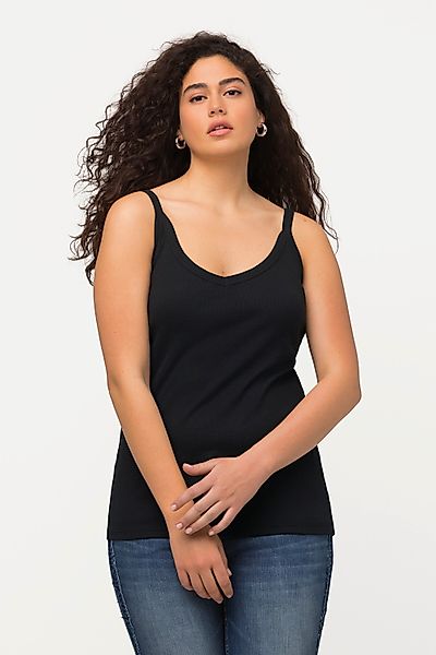 Ulla Popken Longtop Ripptop Slim V-Ausschnitt günstig online kaufen
