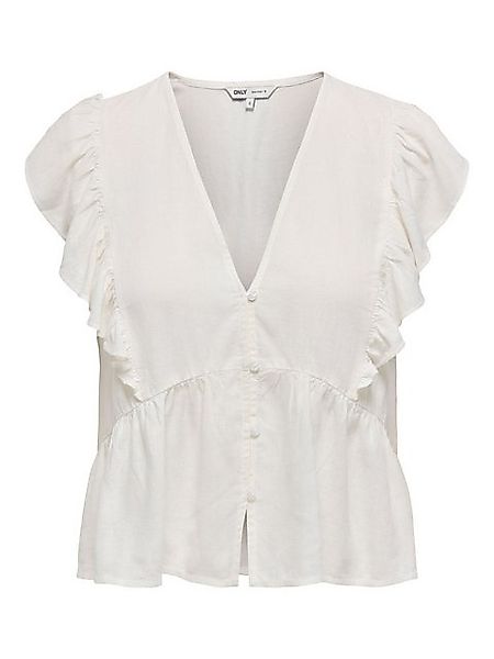 ONLY Blusenshirt Bluse mit V-Ausschnitt, Rüschen und Knopfleiste ONLRIAN FL günstig online kaufen