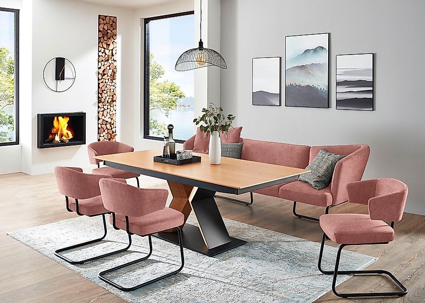 K+W Komfort & Wohnen Essgruppe "Mikkado Tube" 6 Stk. tlg. 4 Freischwinger u günstig online kaufen