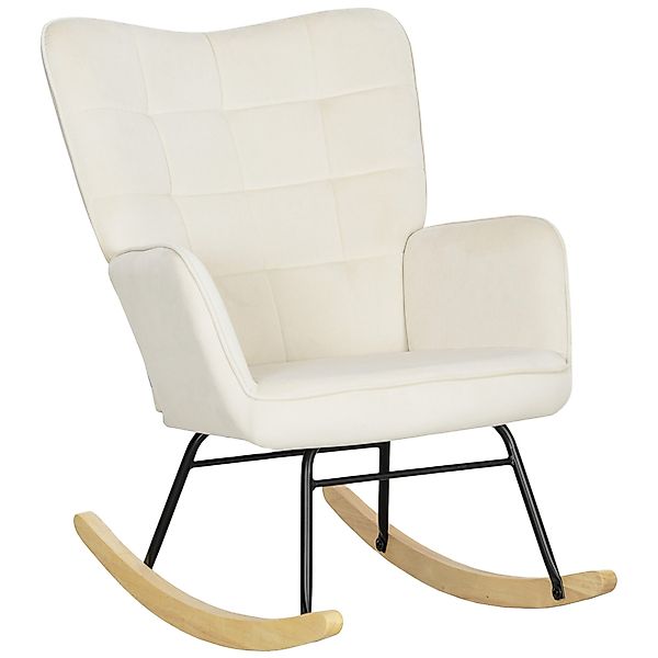 HOMCOM Schaukelstuhl Sessel mit Samtoptik, Armlehne, günstig online kaufen