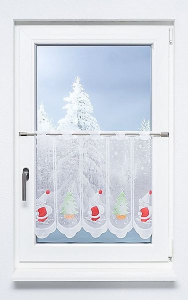 LYSEL® Scheibengardine Weihnachtsm. u. Tannenb. (1 St), transparent, HxB 50 günstig online kaufen