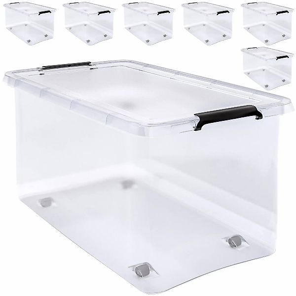 Aufbewahrungsbox 6er-Set Transparent 60x40x35cm 60L günstig online kaufen