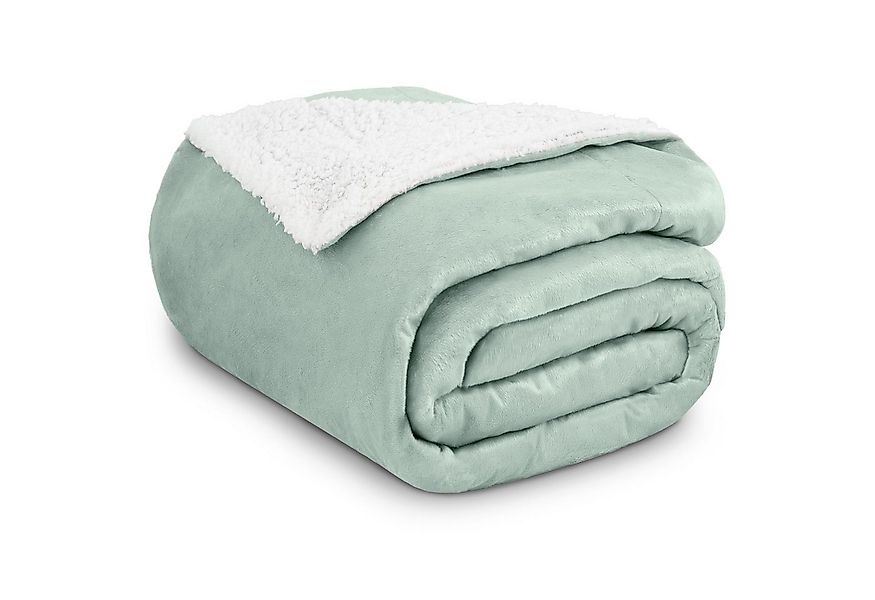 Wohndecke in Lammfell-Optik Kuscheldecke weich & flauschig - Sherpa Fleeced günstig online kaufen