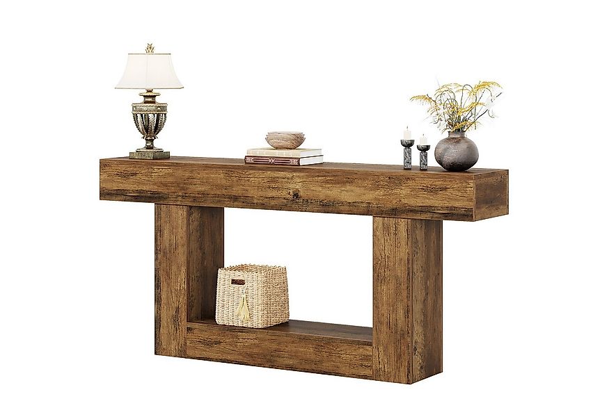 Tribesigns Konsolentisch 160 cm Eingangstisch im Landhausstil mit U-förmige günstig online kaufen