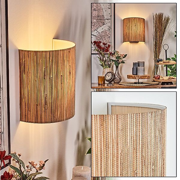 hofstein Wandleuchte Wandlampe aus Metall/Seegras in günstig online kaufen