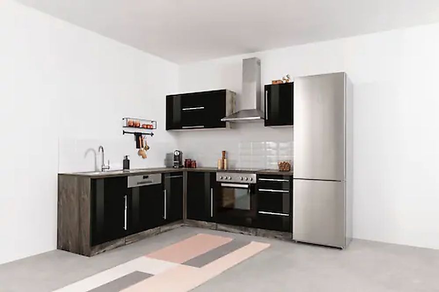 KOCHSTATION Winkelküche "Samos", mit E-Geräten, Stellbreite 220/220 cm günstig online kaufen