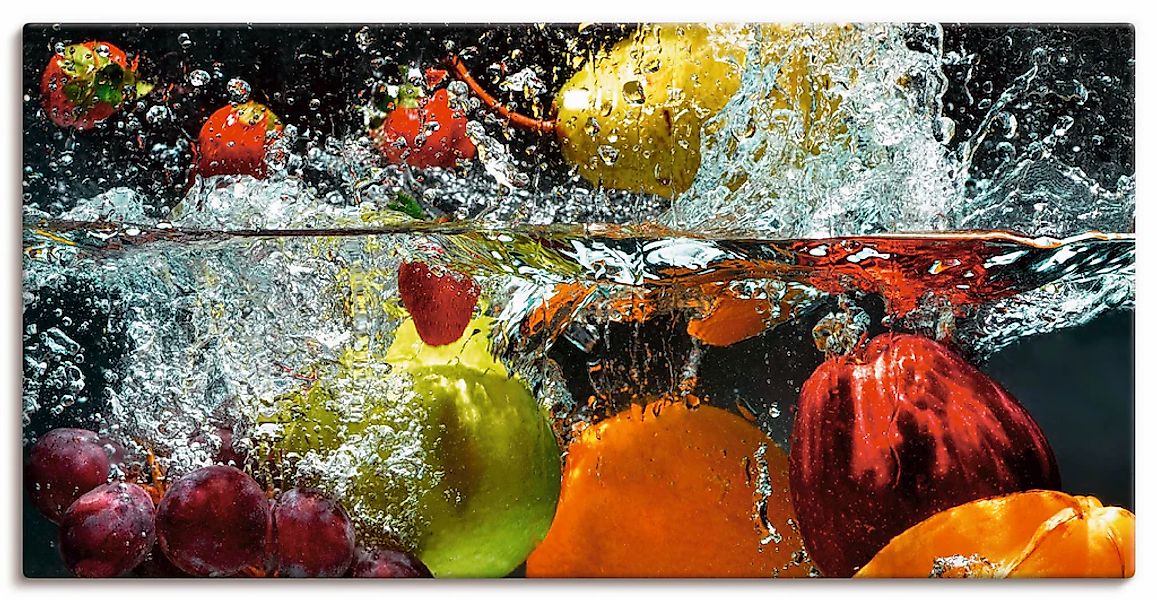Artland Wandbild "Spritzendes Obst auf dem Wasser" Lebensmittel 1 Stk. tlg. günstig online kaufen