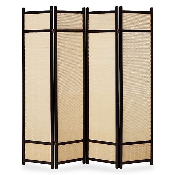 Homestyle4u Paravent Holz Raumteiler Bambus Schwarz günstig online kaufen