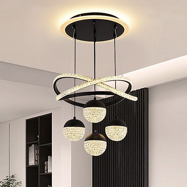 JDONG LED Pendelleuchte esstisch Hängeleuchte Schwarz/Gold günstig online kaufen