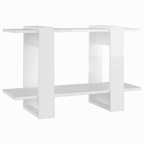 vidaXL Bücherregal Bücherregal/Raumteiler Hochglanz-Weiß 80x30x51 cm, günstig online kaufen