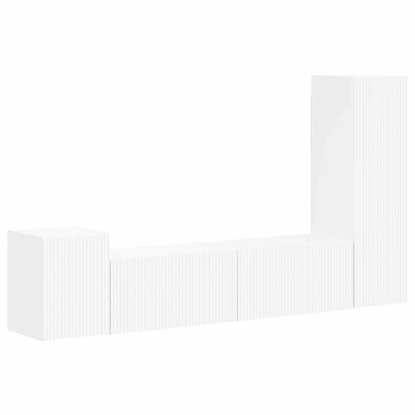 vidaXL TV-Schrankset Wandmontiert 4-Tlg Weiß Holzwerkstoff 3408997 günstig online kaufen