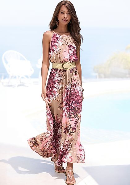 LASCANA Maxikleid, mit Alloverdruck, luftiges Sommerkleid, Strandkleid günstig online kaufen