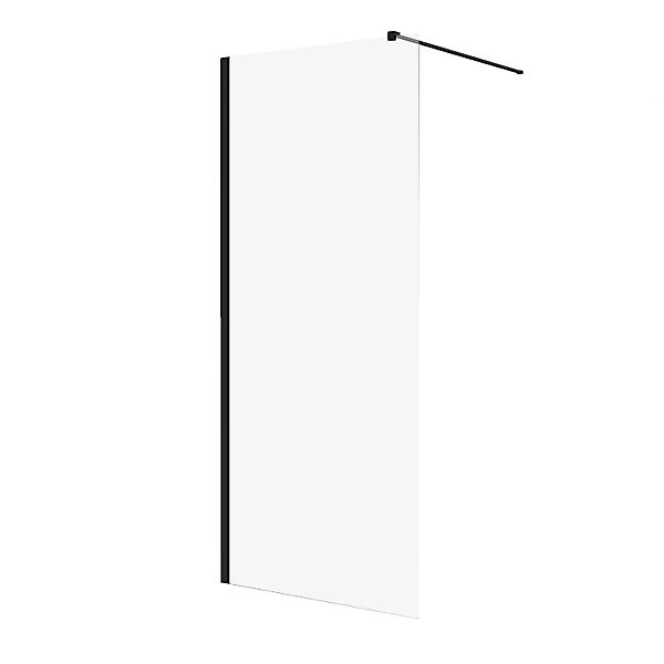 Bad Land Duschkabine Walk in Dusche KETIL Schwarz 90x195 cm 8 mm Transparen günstig online kaufen