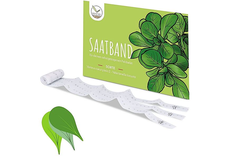 HappySeed Gemüsesamen 5m Saatband mit Feldsalat Samen - Verte a coeur plein günstig online kaufen