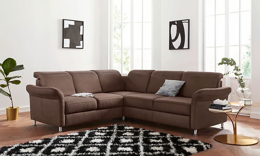 sit&more Ecksofa "Darwin L-Form", inklusive Federkern, wahlweise mit Kopfte günstig online kaufen