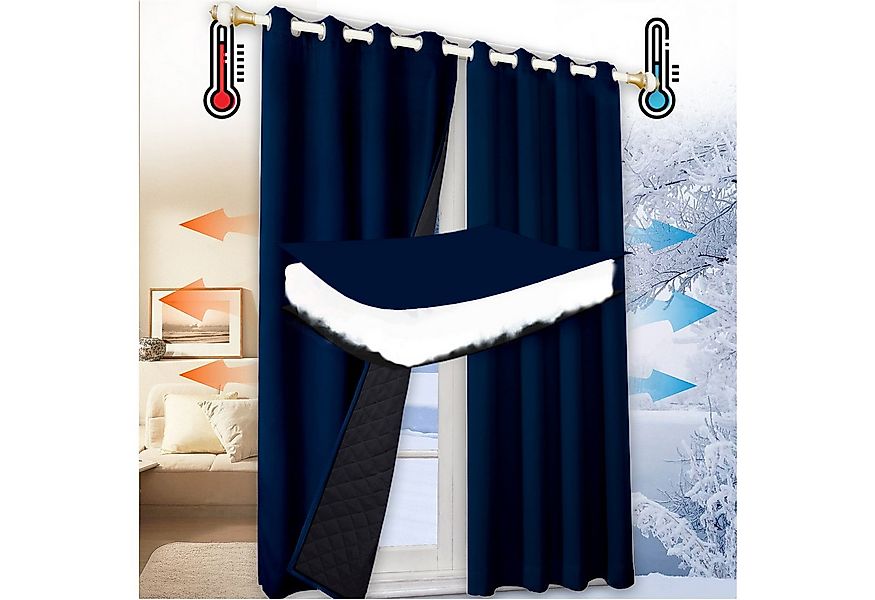 Jibenhome Vorhang Schlafzimmer Vorhänge Blickdicht, Thermogardinen Kältesch günstig online kaufen