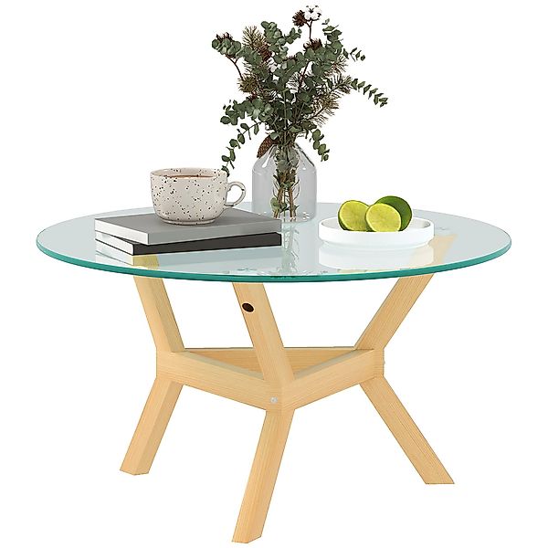 HOMCOM Couchtisch aus Hartglas, mit verstellbaren günstig online kaufen
