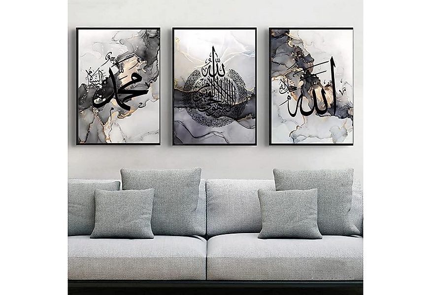 LYBOHO Leinwandbild Islamische Arabische Kalligraphie Leinwand Malerei Alla günstig online kaufen