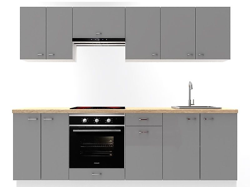 OMILI Küchenzeile OLVIT (Breite 240cm), Fronten günstig online kaufen