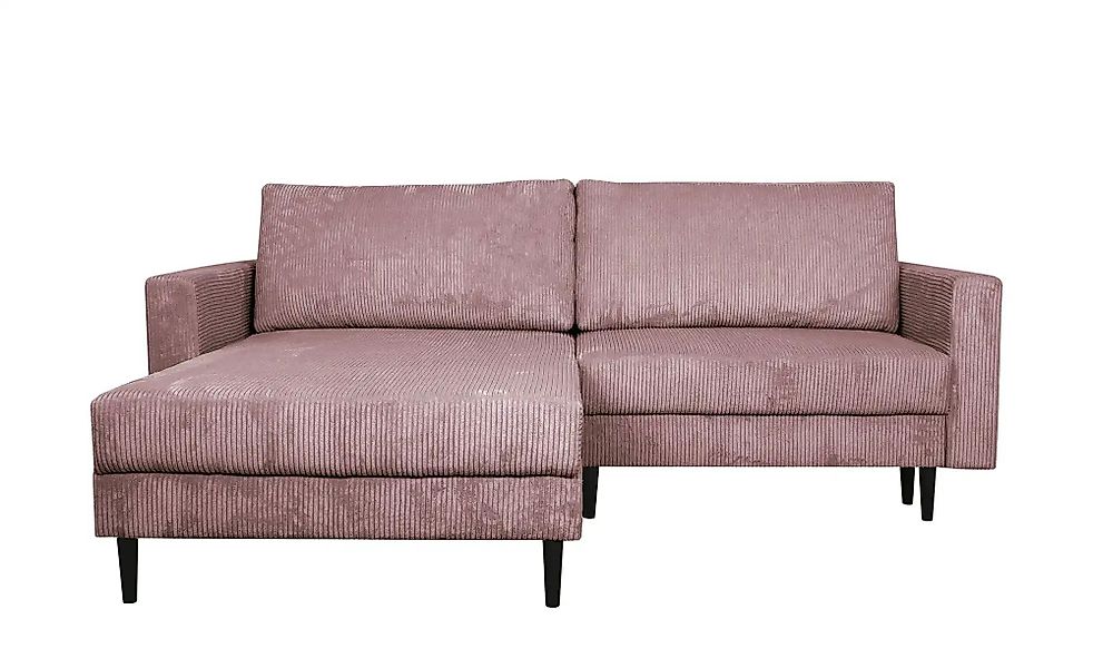 uno Ecksofa trendiger Cordstoff Livorno ¦ rosa/pink ¦ Maße (cm): B: 221 H: günstig online kaufen