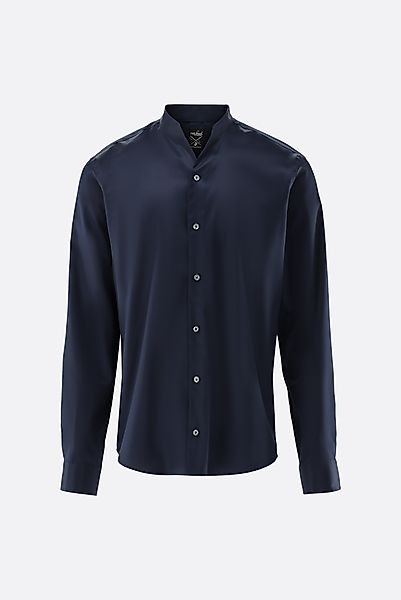 Stehkragenhemd aus bügelfreiem Twill Gewebe günstig online kaufen
