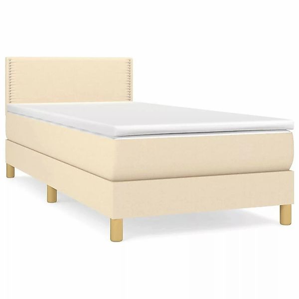 vidaXL Boxspringbett mit Matratze Creme 100x200 cm Stoff1373252 günstig online kaufen
