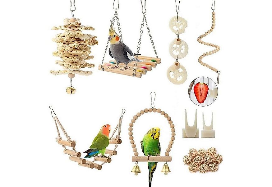 LuxusKollektion Vogelkäfig Vogel-Papageien-Spielzeug 18 Stück Aufhängen Spi günstig online kaufen