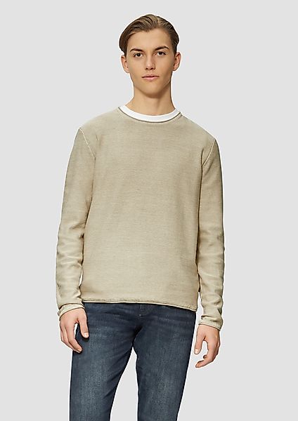 QS Strickpullover Gewaschener Strickpullover mit Rollkante günstig online kaufen