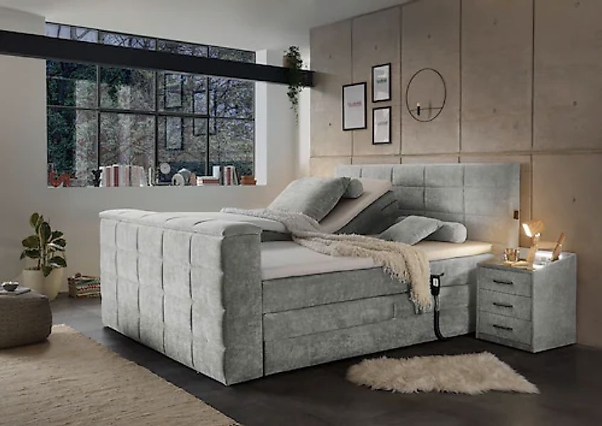 ED EXCITING DESIGN Boxspringbett »Denver« inkl. Motor, Topper und motorisie günstig online kaufen