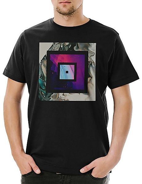 Urban Backwoods Print-Shirt Abstract Squares Herren T-Shirt Modern Art Mode günstig online kaufen